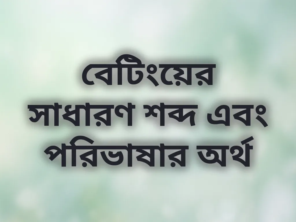 বেটিংয়ের সাধারণ শব্দ এবং পরিভাষার অর্থ